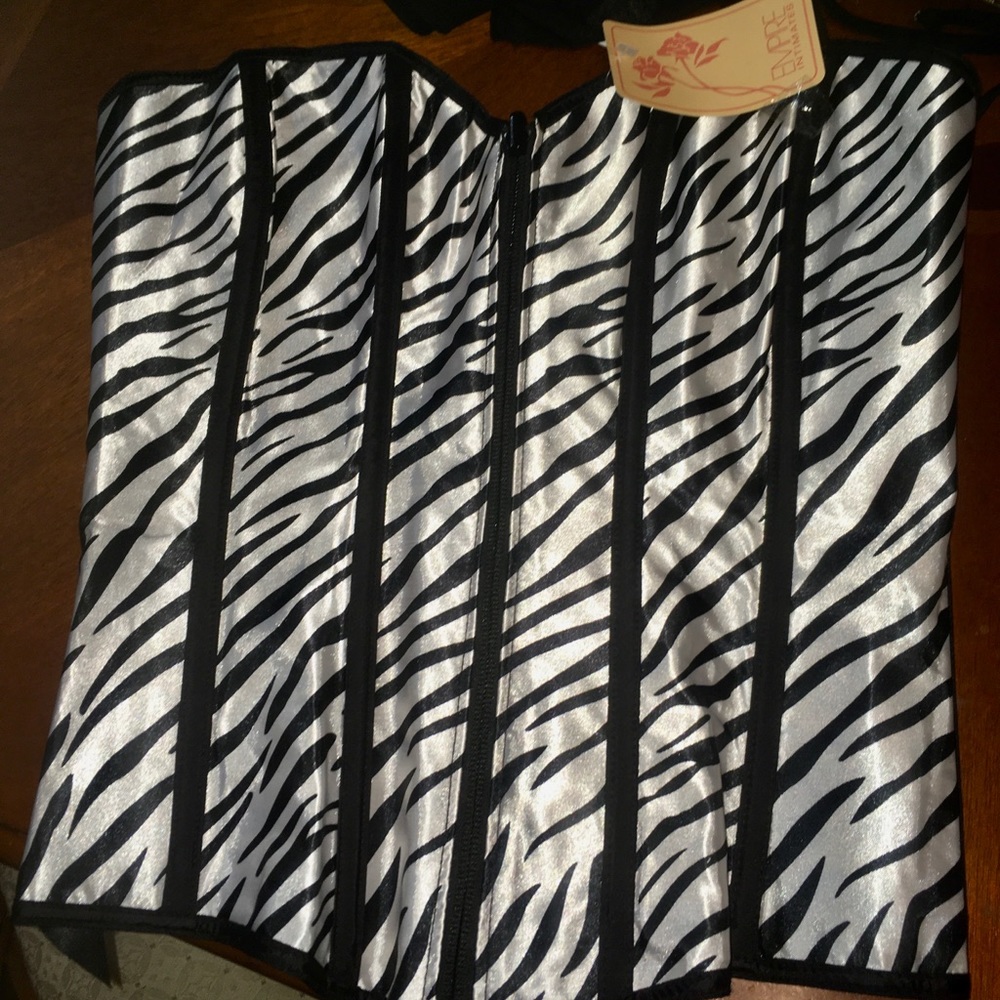 Reversible animal cheetah zebra print corset